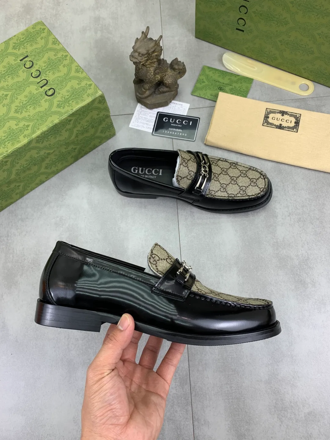 Men's men's shoes 💰P480 [New style] Water-dyed cowhide 💰💎💎💎 [Gucci] GUCCI high-end men's formal business leather shoes, original order 1:1 authentic goods! Original imported high-end open-edge beaded calfskin, original metal buckle, imported first-layer cowhide lining for feet, original outsole, men's shoe size: 38-45, 2️⃣ colors available